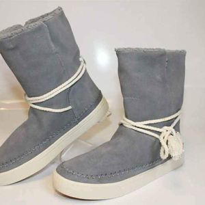 NEW Toms Womens Grey Suede Moccasin Sneaker Mid Calf Boots Size 9.5